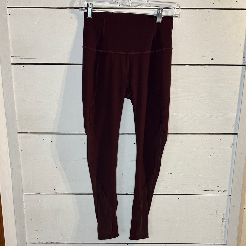 Lululemon Wunder Under High Rise Tight Leggings Chiffon Mesh Cassis - Picture 1 of 12